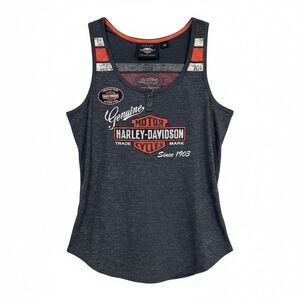 Harley-Davidson Women's Graphic Tank Top Biker Moto Y2K Small